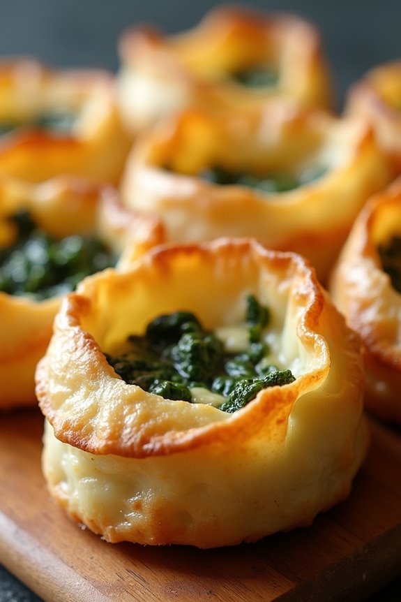flaky pastry spinach bites