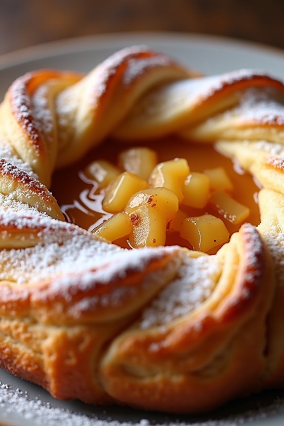 flaky pastry with apples