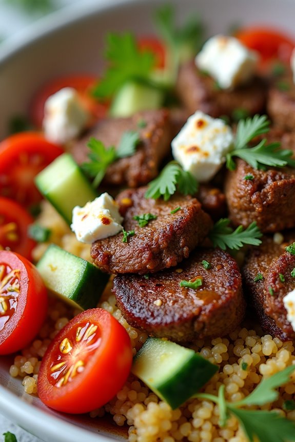 flavorful mediterranean beef bowl