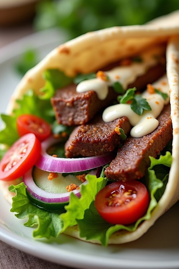 flavorful mediterranean beef wraps