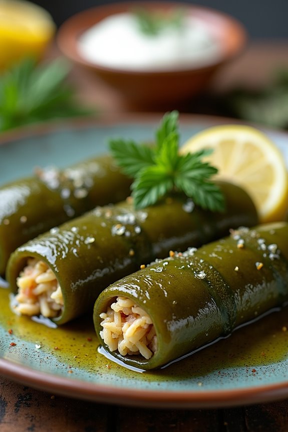 flavorful mediterranean stuffed grape leaves