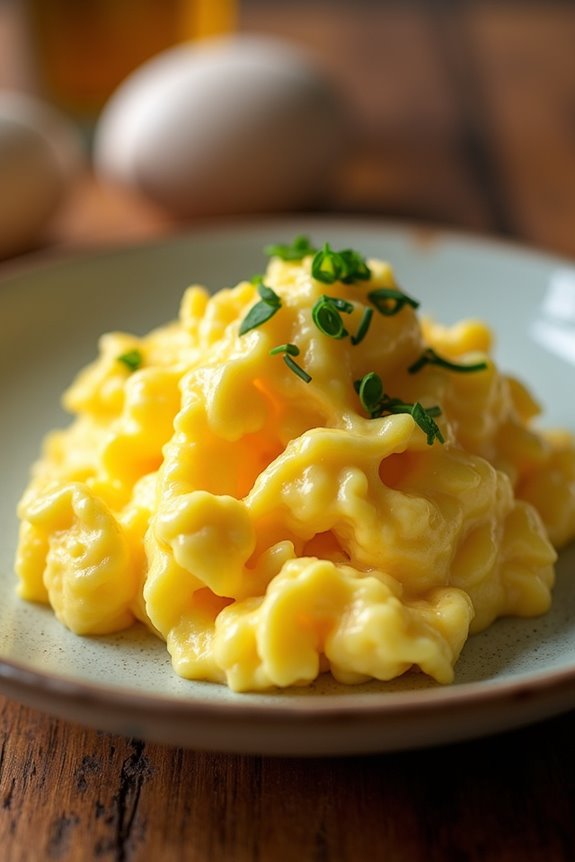 fluffy airy scrambled eggs