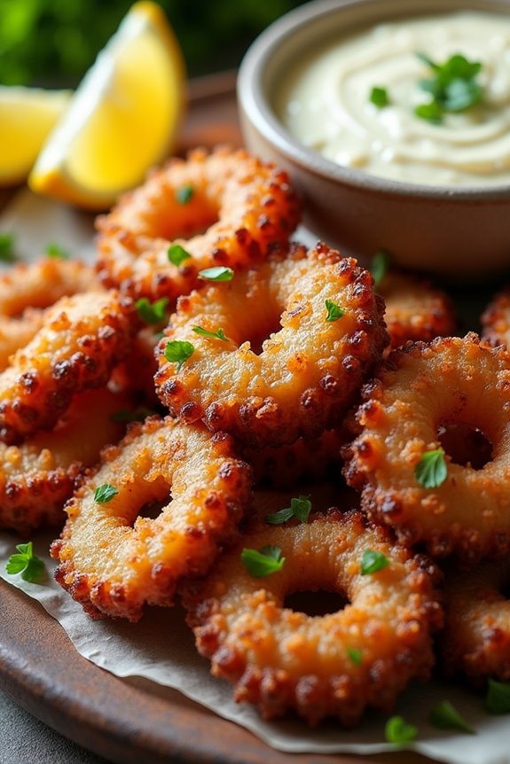 fried octopus with garlic aioli