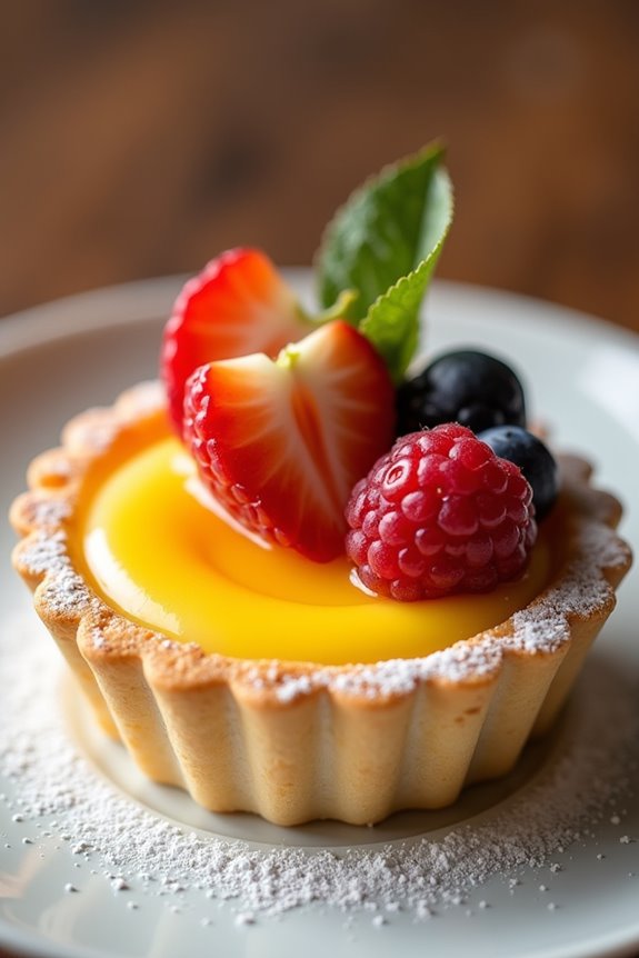 fruit infused custard tarts