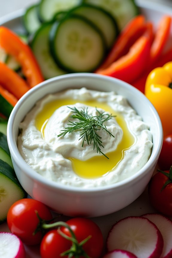 greek tzatziki with veggies