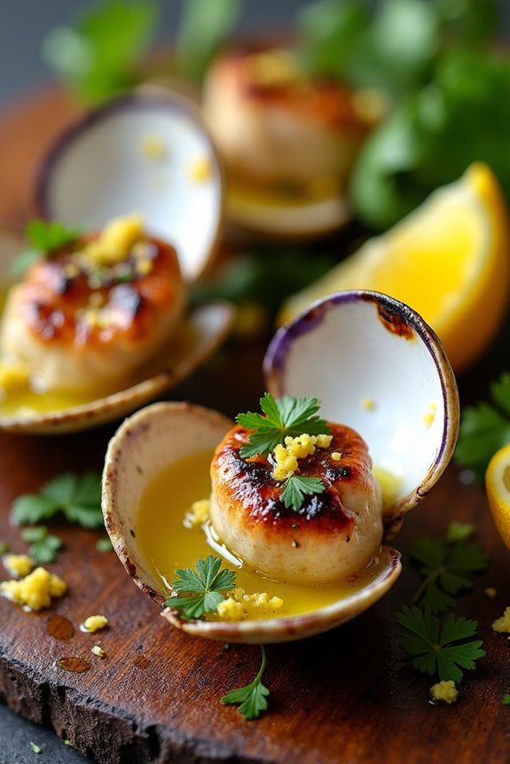 grilled clams with lemon
