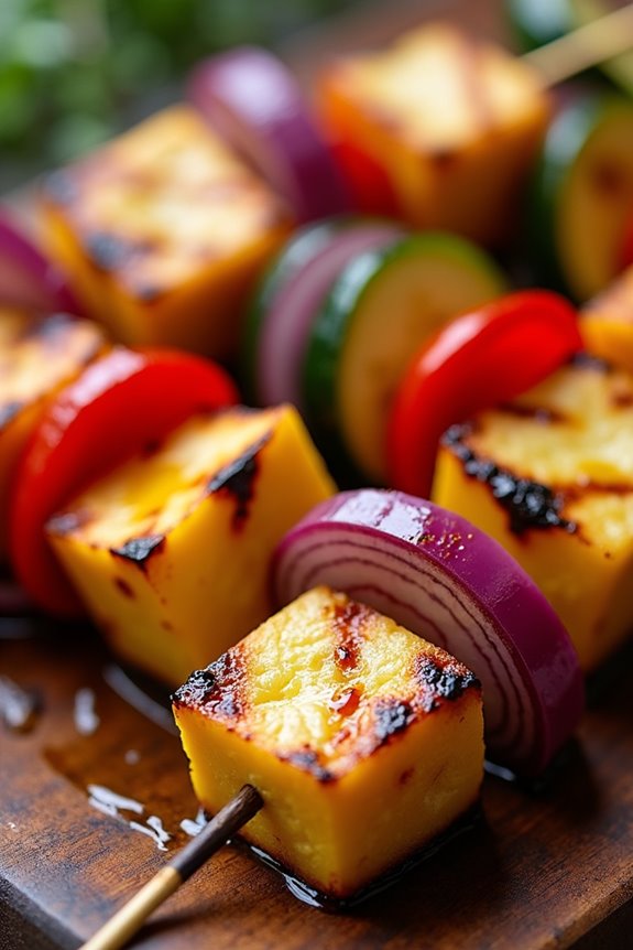 grilled halloumi and vegetables