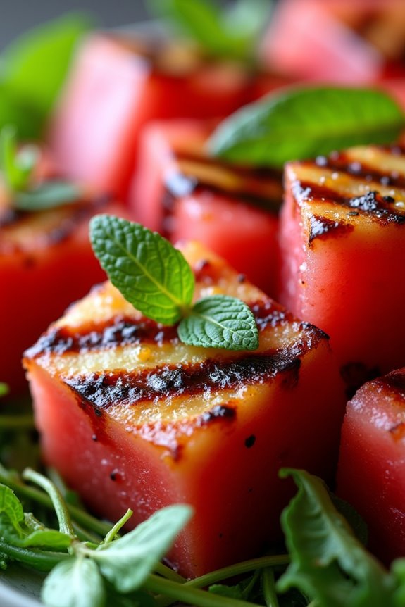 grilled halloumi watermelon salad