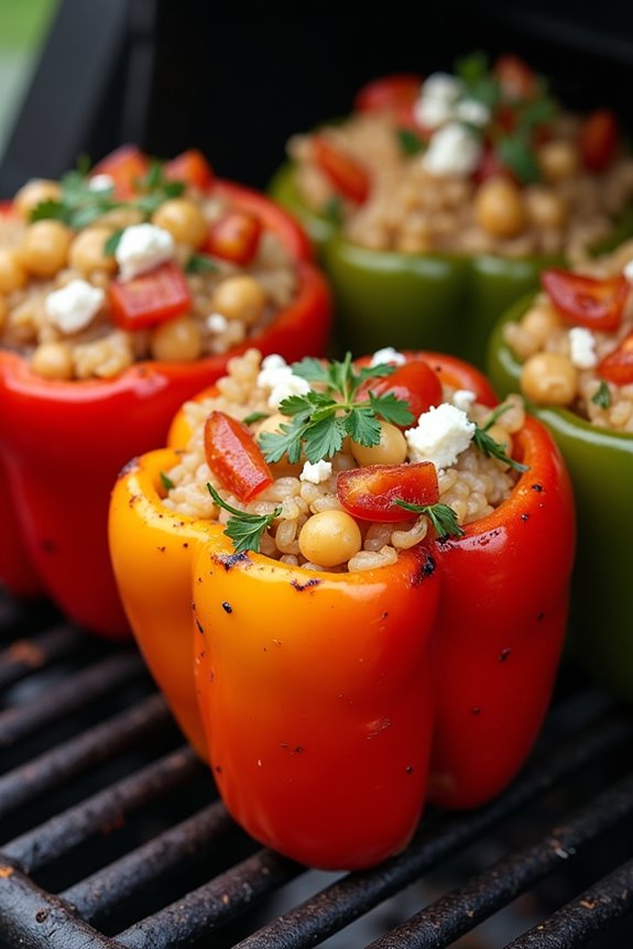 grilled mediterranean stuffed peppers