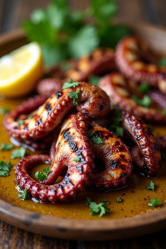 grilled octopus with garlic