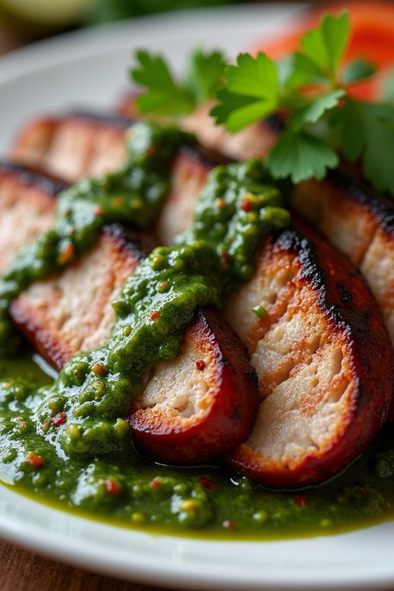 grilled pork with chimichurri