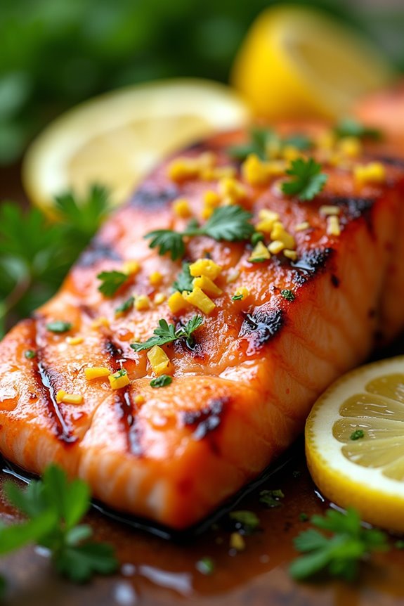 grilled salmon with lemon garlic