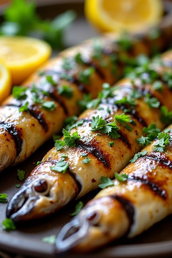 grilled sardines with herbs