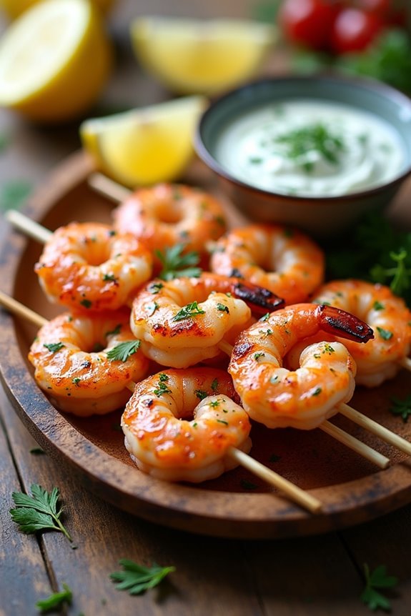 grilled shrimp with tzatziki