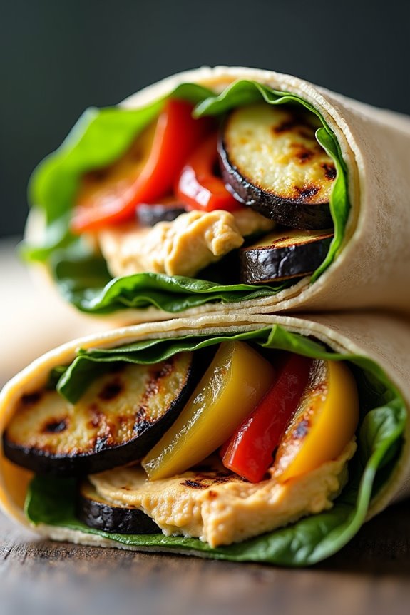 grilled vegetable hummus wraps recipe