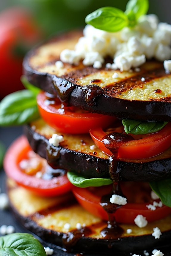 grilled vegetable mediterranean stacks