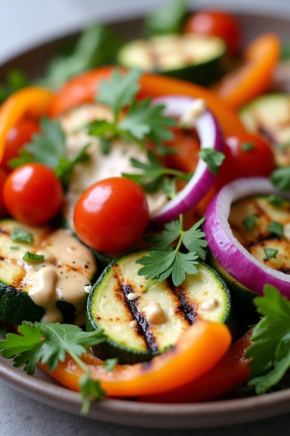grilled vegetables with tahini