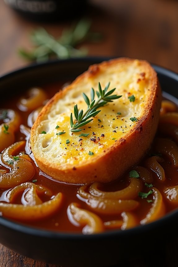 guinness infused caramelized onion soup