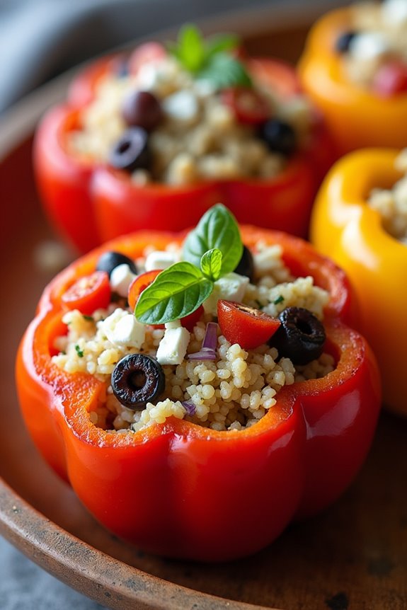 healthy mediterranean stuffed peppers