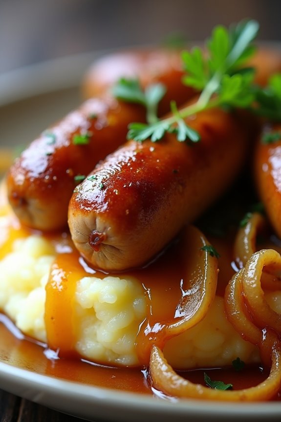 hearty bangers and mash