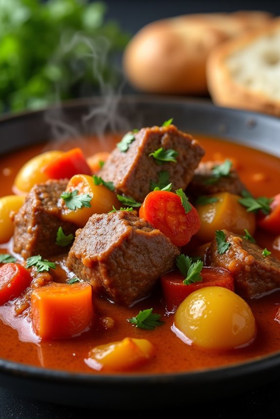 hearty beef paprika stew