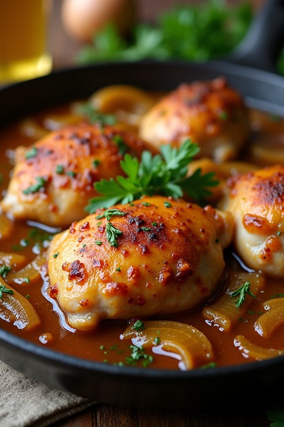 hearty beer braised chicken dish