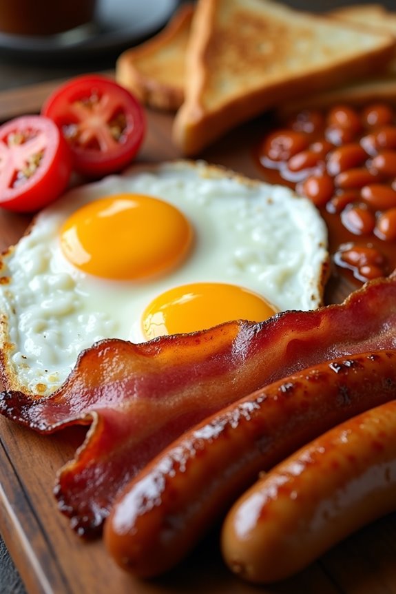 hearty british breakfast feast