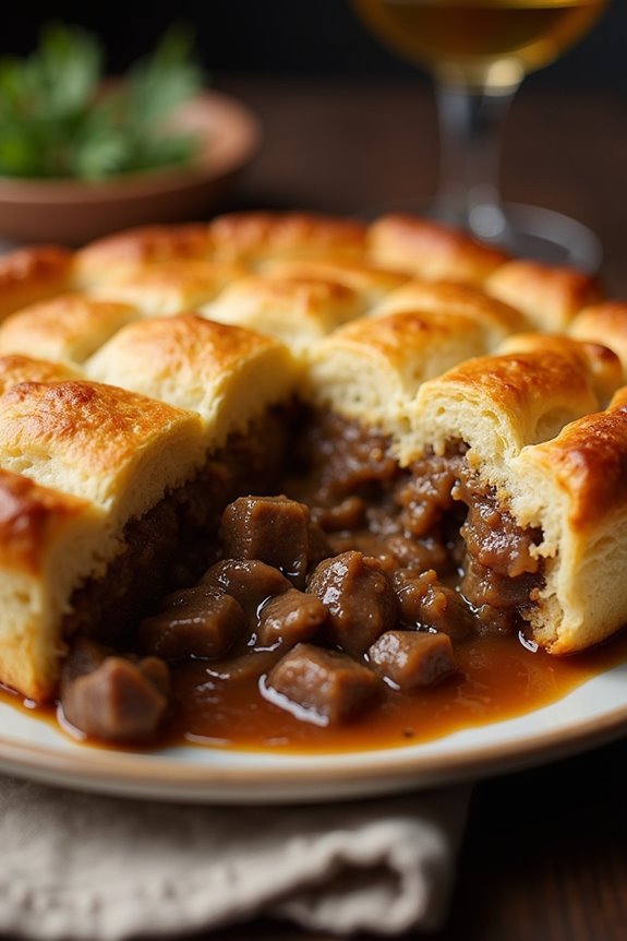 hearty british meat pie