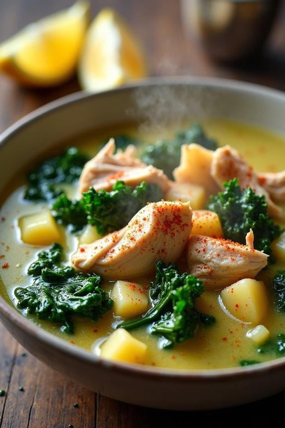 hearty chicken kale soup