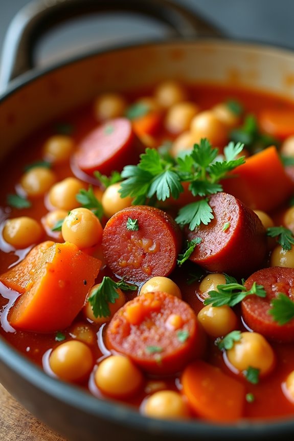 hearty chickpea chorizo stew