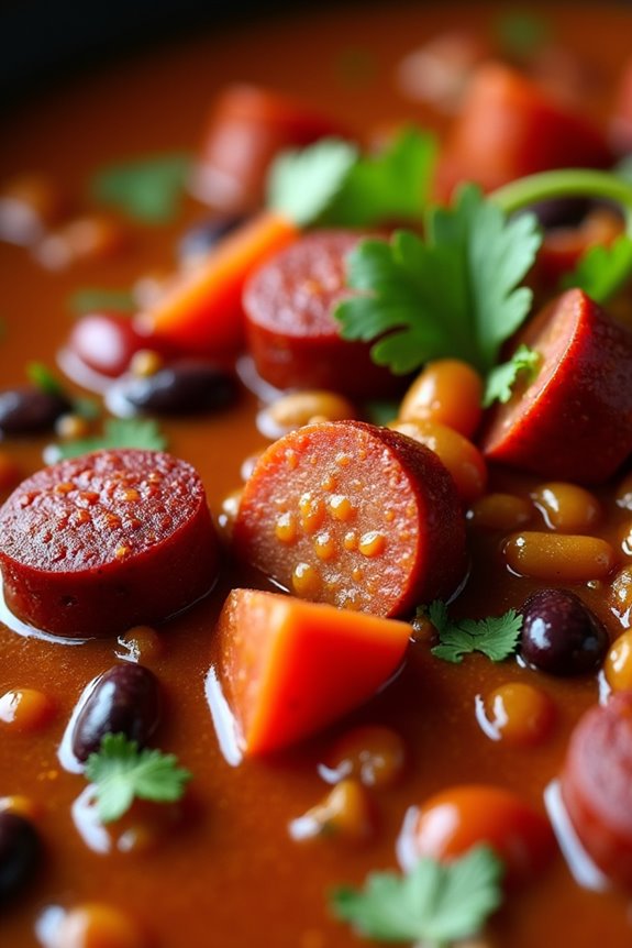 hearty chorizo bean chili