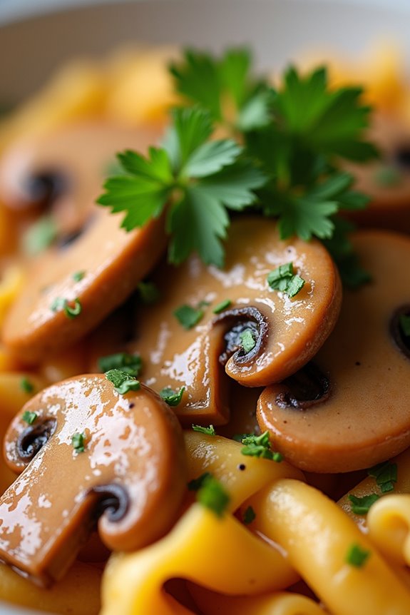 hearty creamy mushroom dish