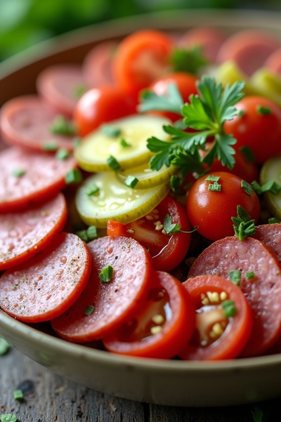 hearty german sausage salad