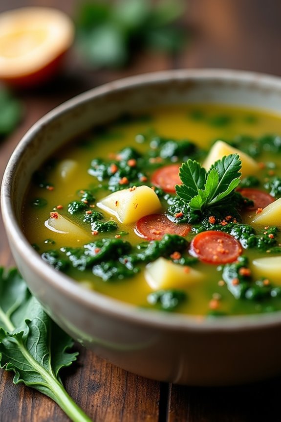 hearty kale spinach soup