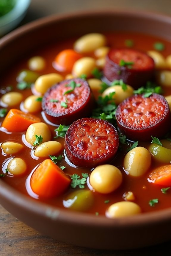 hearty portuguese chouri o bean stew