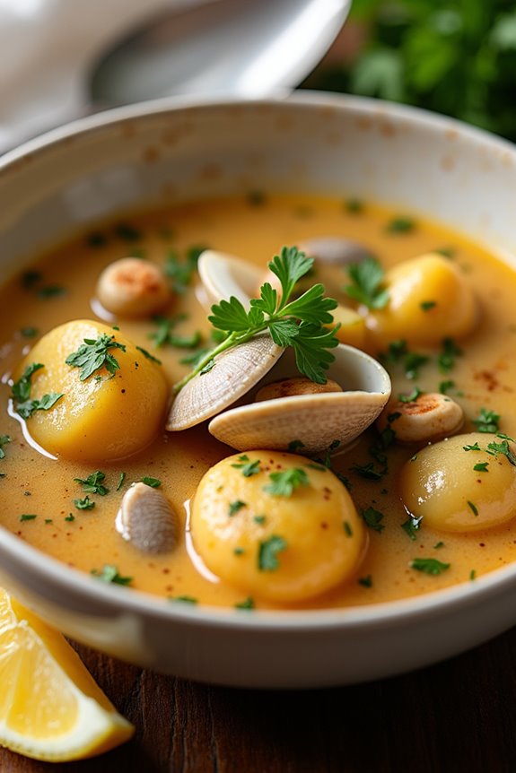 hearty portuguese clam chowder