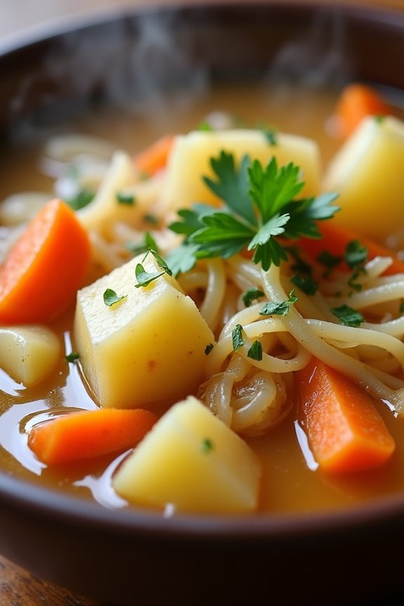 hearty sauerkraut potato soup