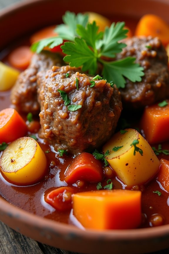 hearty slow cooked lamb goulash