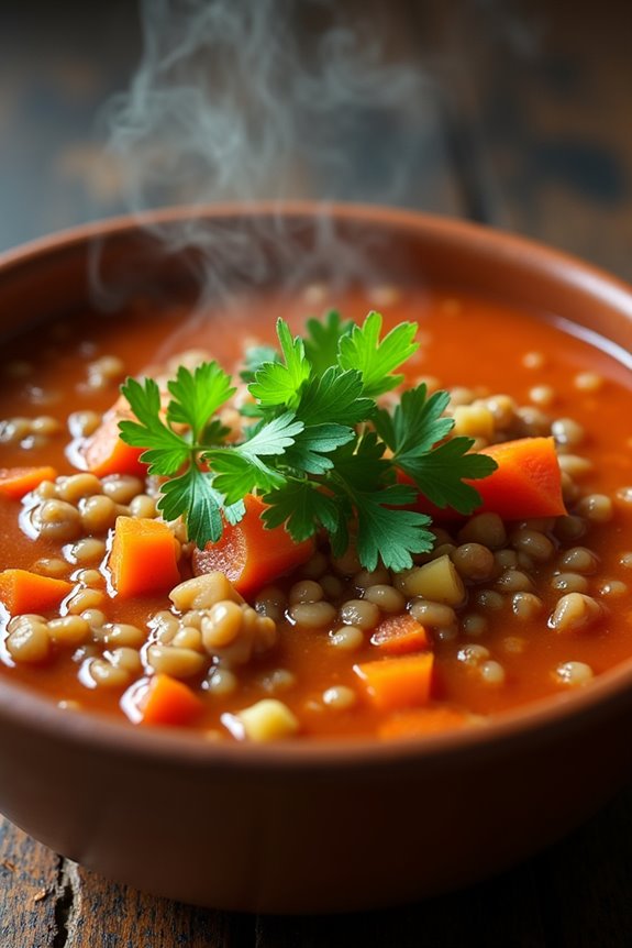 hearty smoked paprika lentil soup