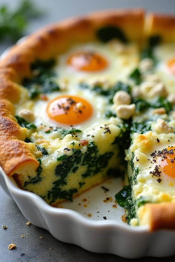 herb infused spinach feta bake