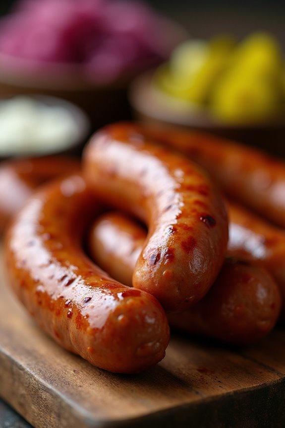 homemade savory german sausage