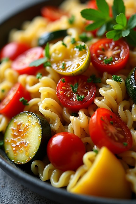 homemade spaetzle with vegetables