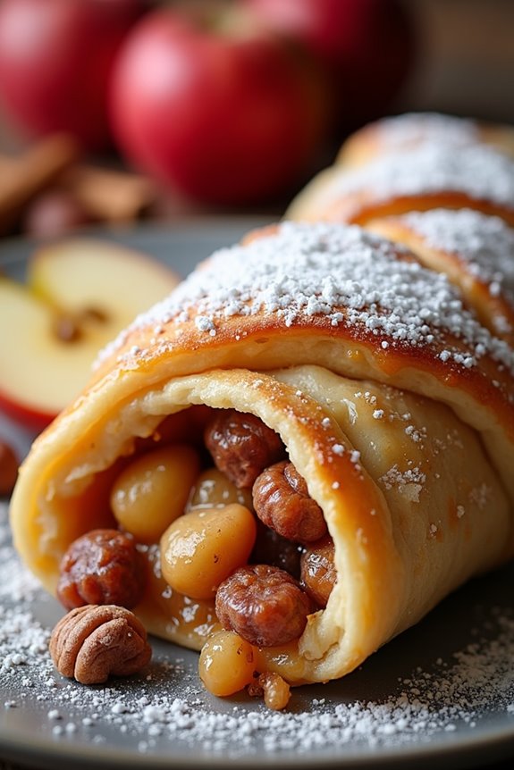 homemade spiced apple strudel