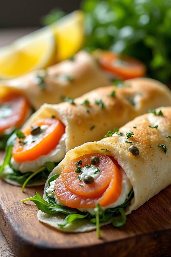 lefse rolls with salmon