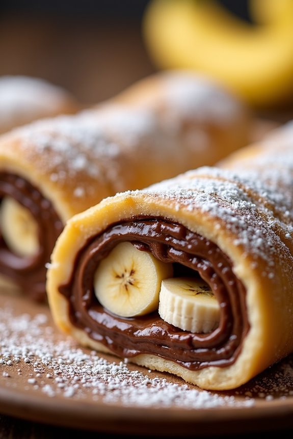 lefse with nutella bananas