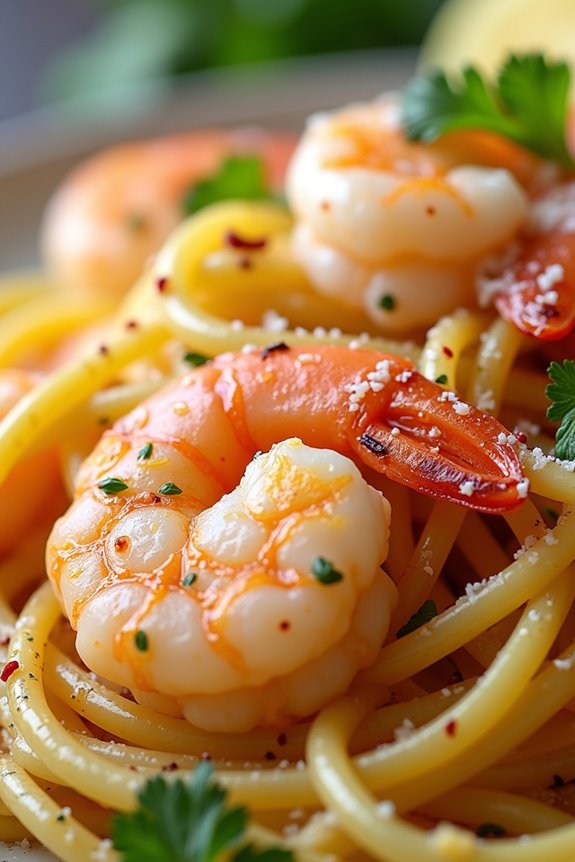 lemon garlic shrimp pasta