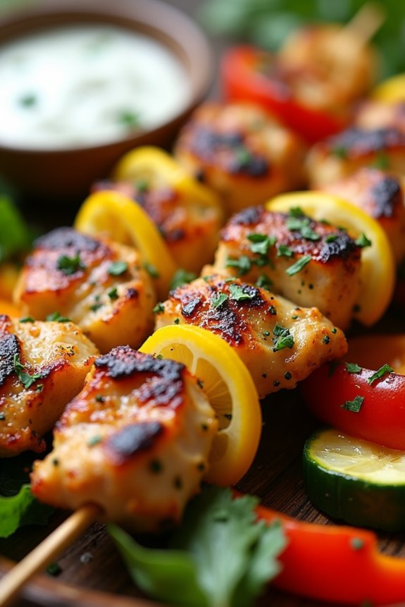 lemon herb chicken skewers