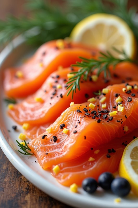 lemon juniper berry gravlax