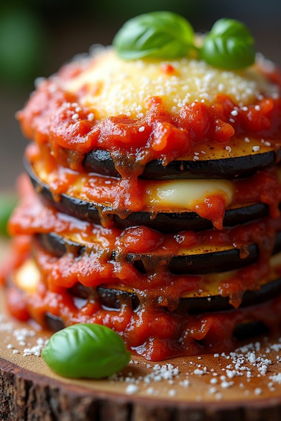 low carb eggplant stacks