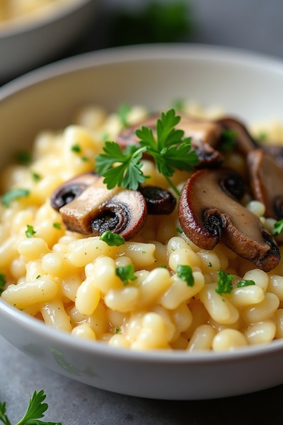 luxurious wild mushroom risotto